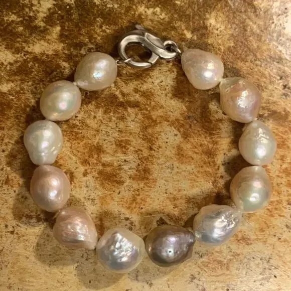 Honora Ming Baroque Pearl Necklace and Bracelet Set Sterling Silver Stunning